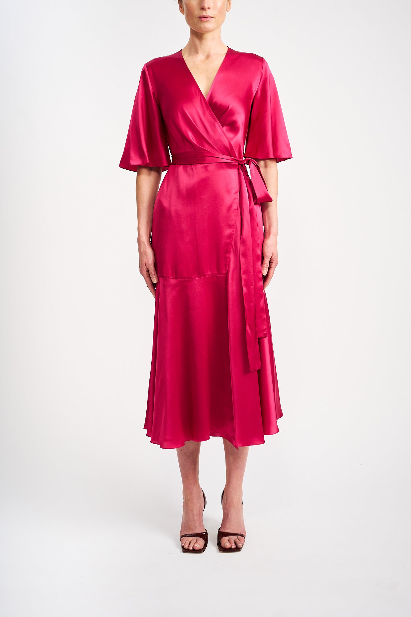 LILIBET PINK SILK SATIN DRESS