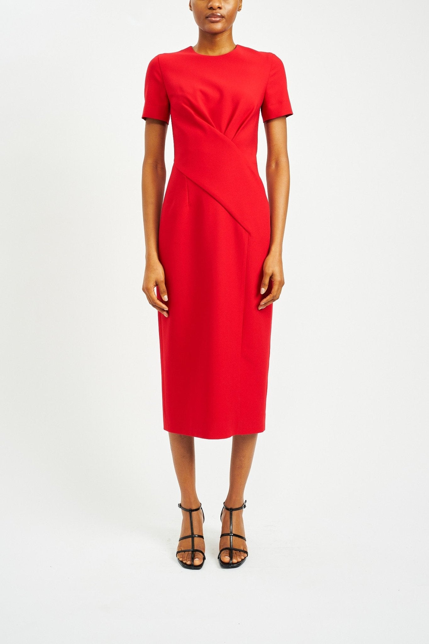 BEL SUSTAINABLY SOURCED RUBY RED CADY DRESS - E.STOTT