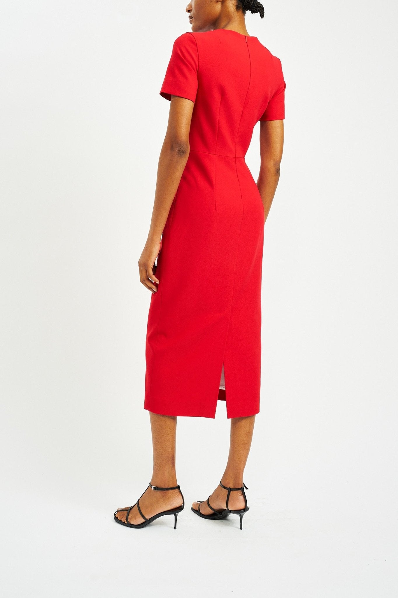 BEL SUSTAINABLY SOURCED RUBY RED CADY DRESS - E.STOTT