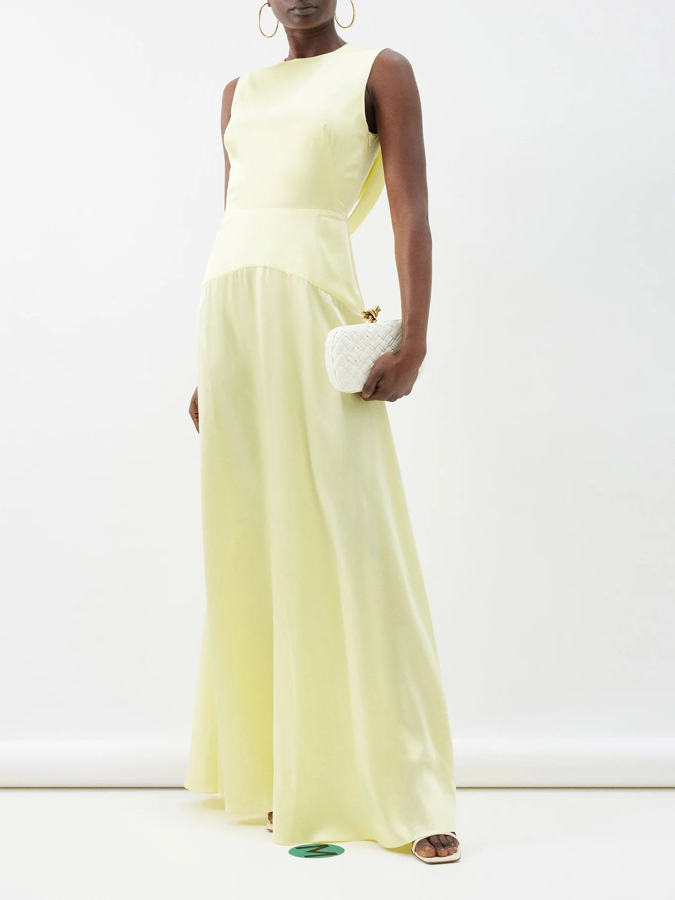 CORIN BUTTERMILK YELLOW SILK SATIN DRESS - E.STOTT