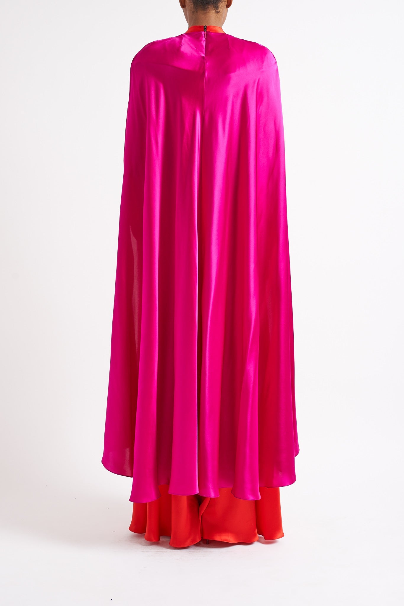 DIANA CAPE MAGENTA SILK SATIN - E.STOTT