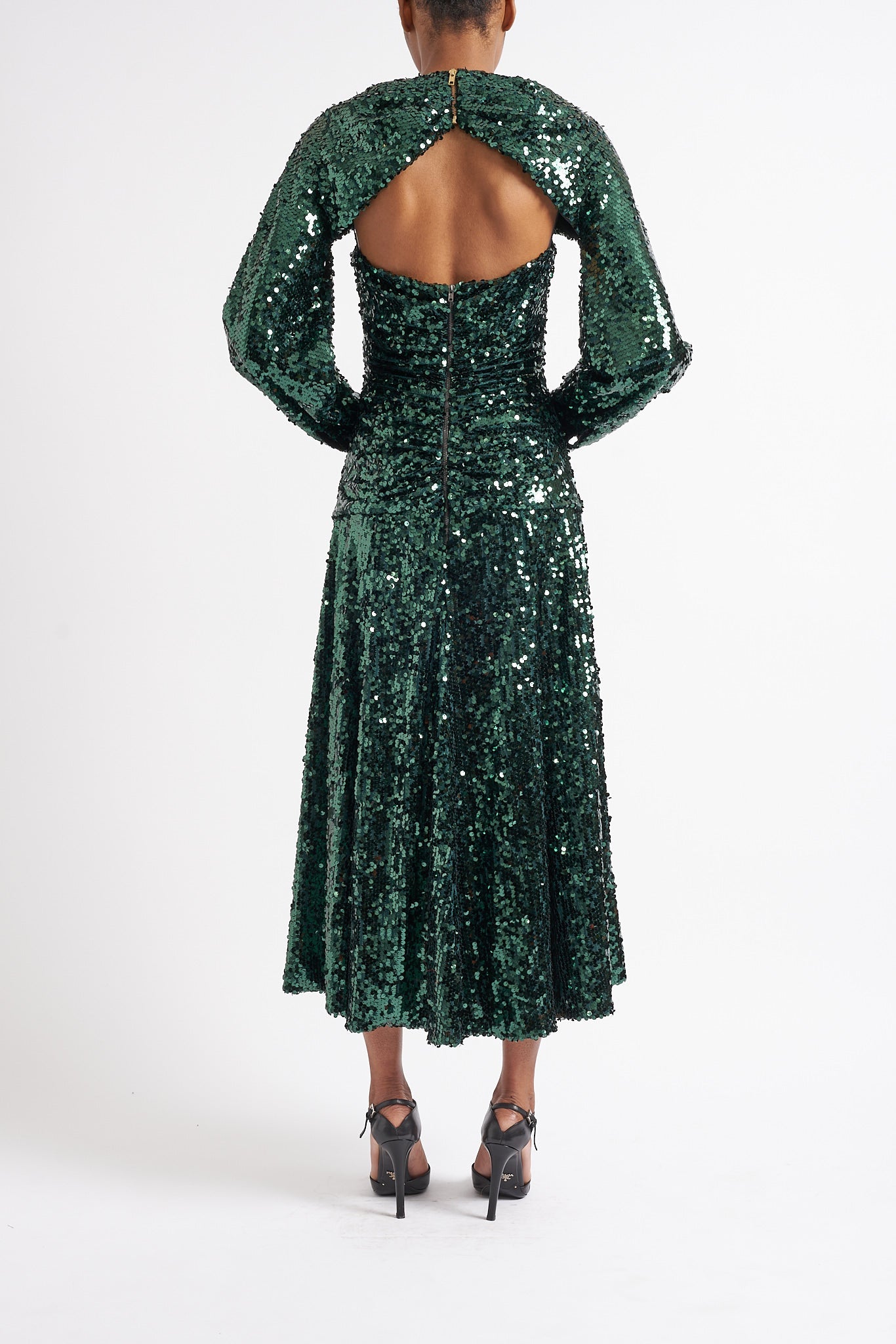 ESTHER GREEN SUSTAINABLY SOURCED SEQUIN DRESS WITH ADDITION - E.STOTT