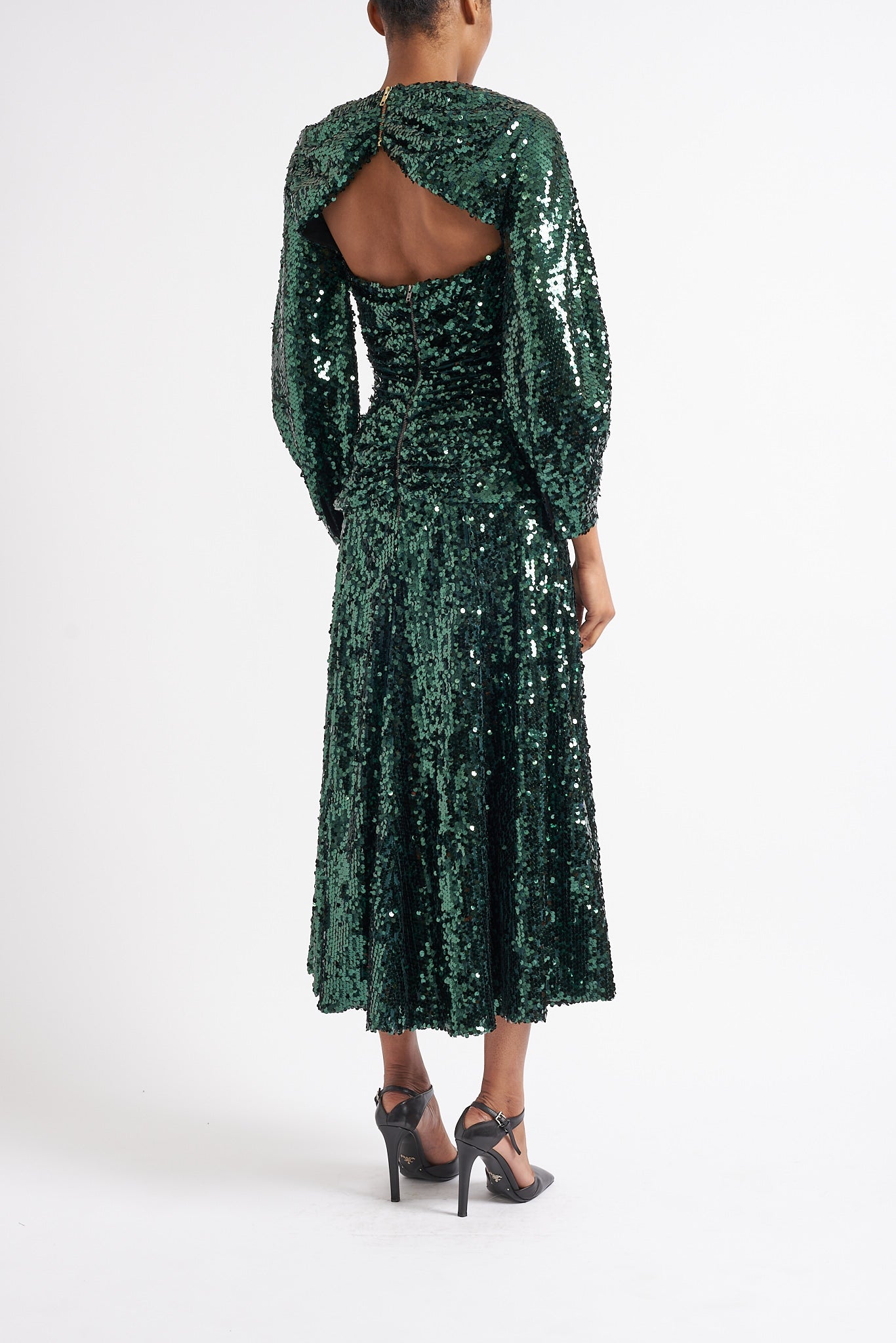 ESTHER GREEN SUSTAINABLY SOURCED SEQUIN DRESS WITH ADDITION - E.STOTT