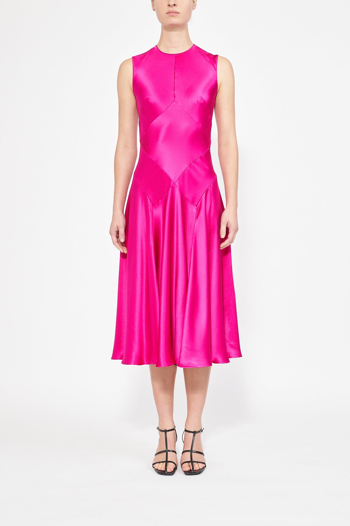 FRIDA FUSCHIA BIAS DRESS - E.STOTT