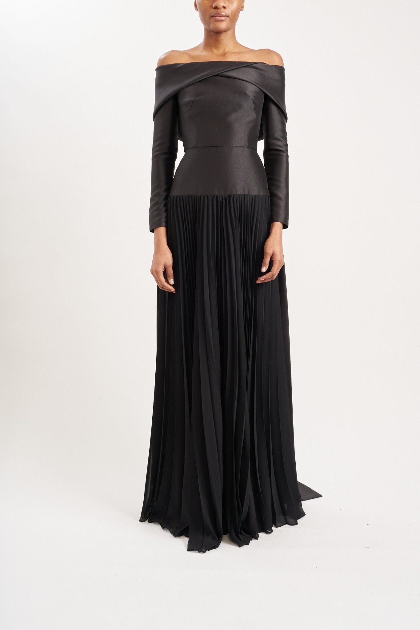 HONOUR SUSTAINABLY SOURCED BLACK SATIN DRESS - E.STOTT