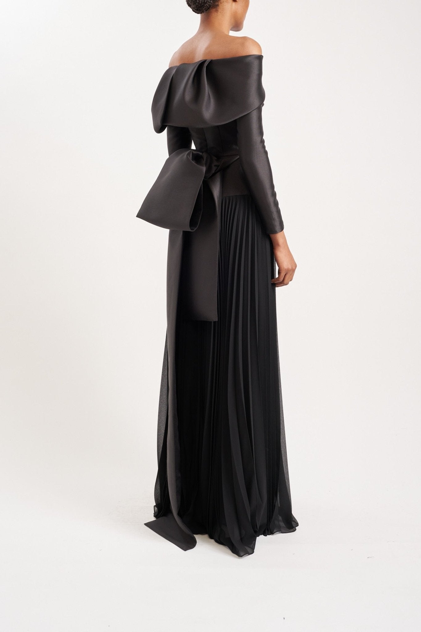 HONOUR SUSTAINABLY SOURCED BLACK SATIN DRESS - E.STOTT