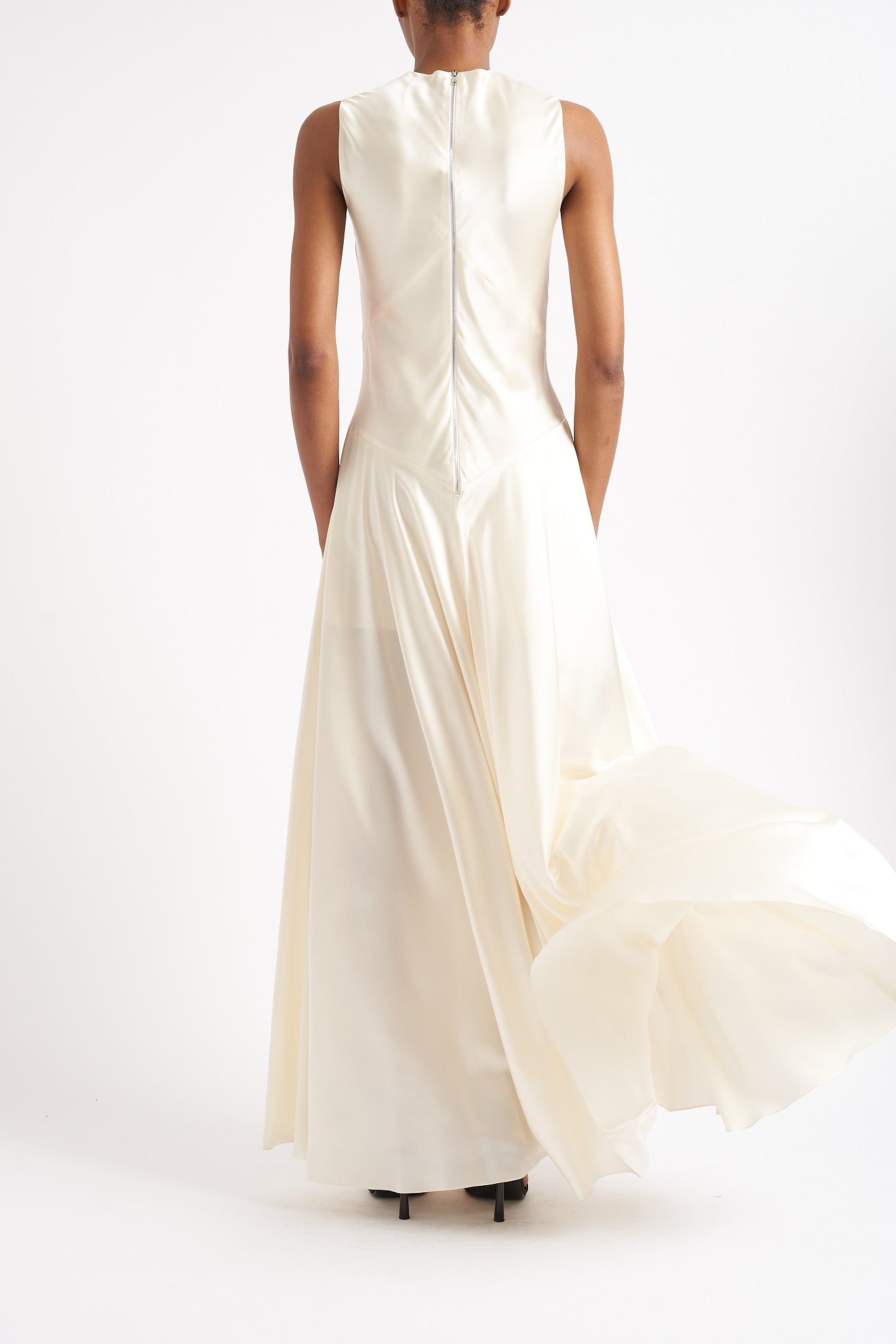 IVORY FRIDA LONG BIAS BRIDAL DRESS - E.STOTT