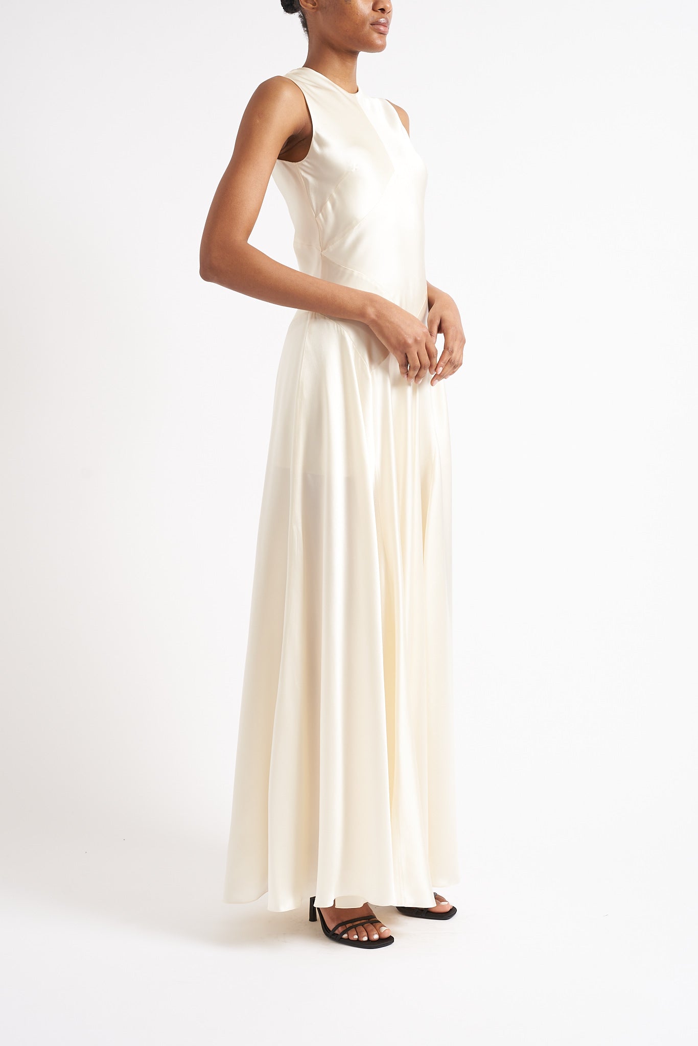 IVORY FRIDA LONG BIAS BRIDAL DRESS - E.STOTT