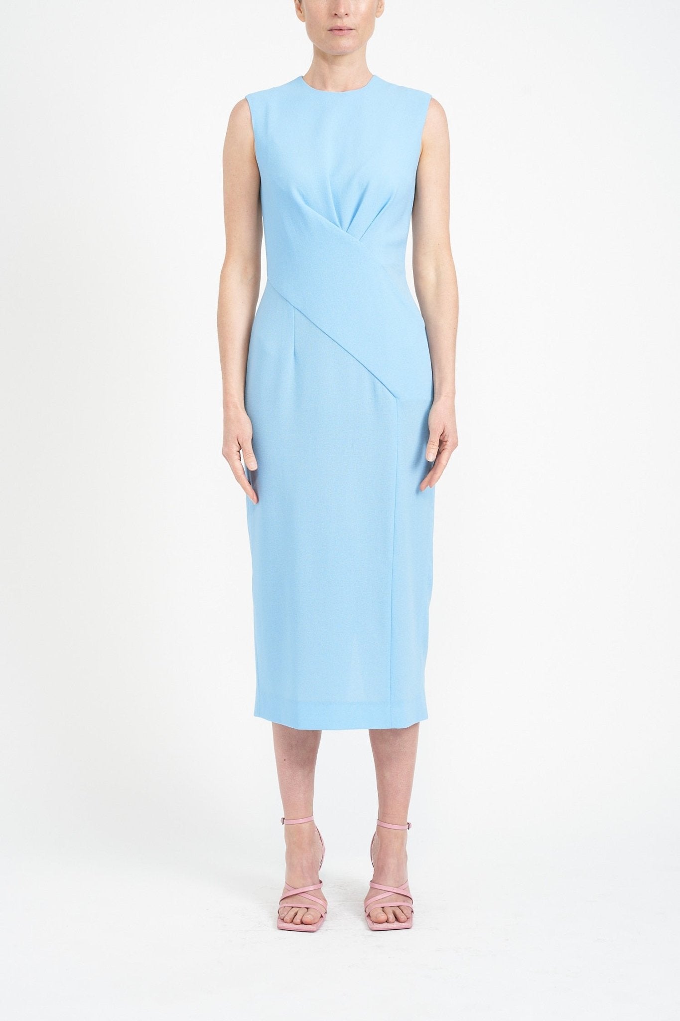 MILA SKY BLUE 100% WOOL DRESS - E.STOTT