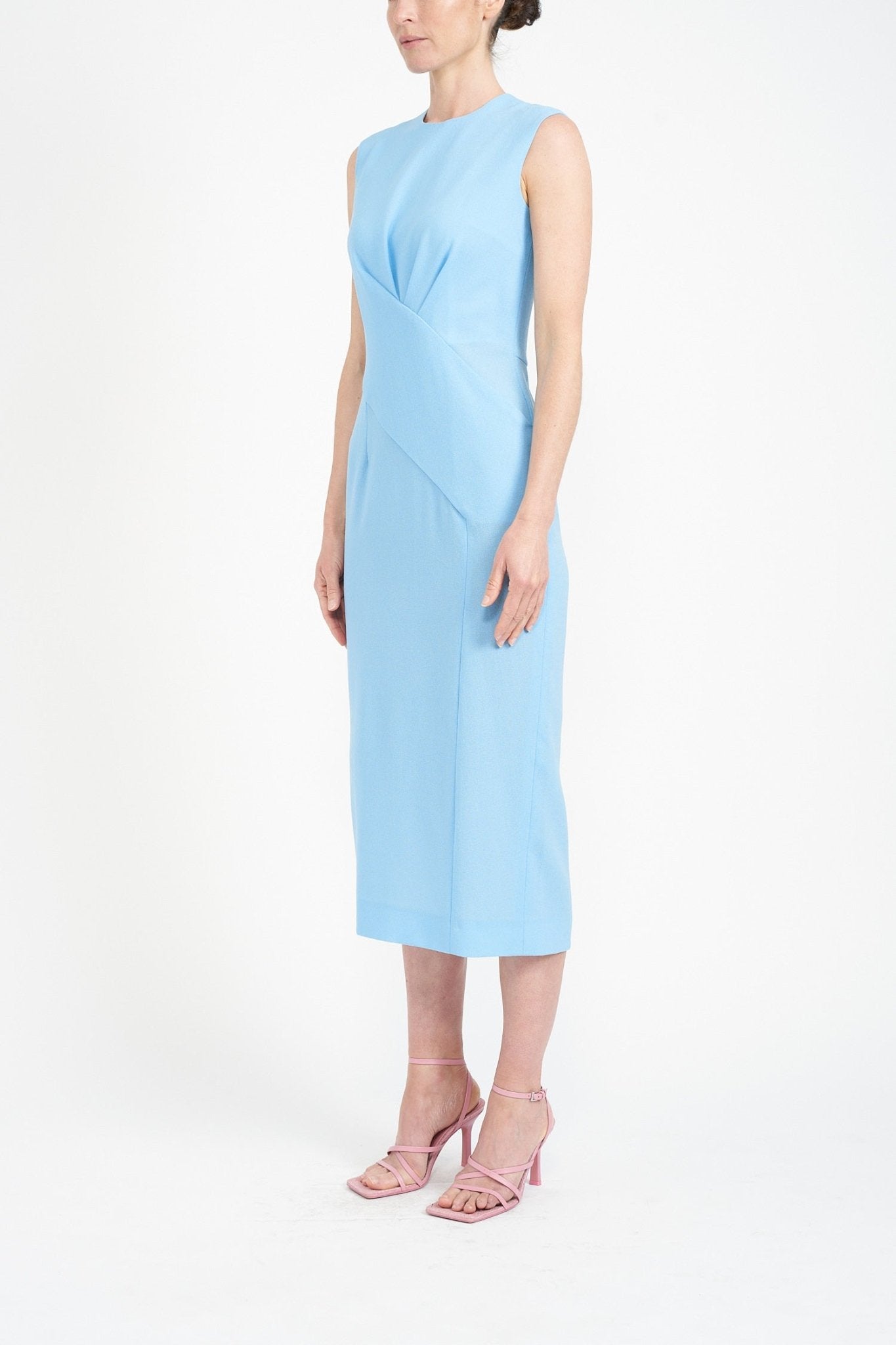 MILA SKY BLUE 100% WOOL DRESS - E.STOTT