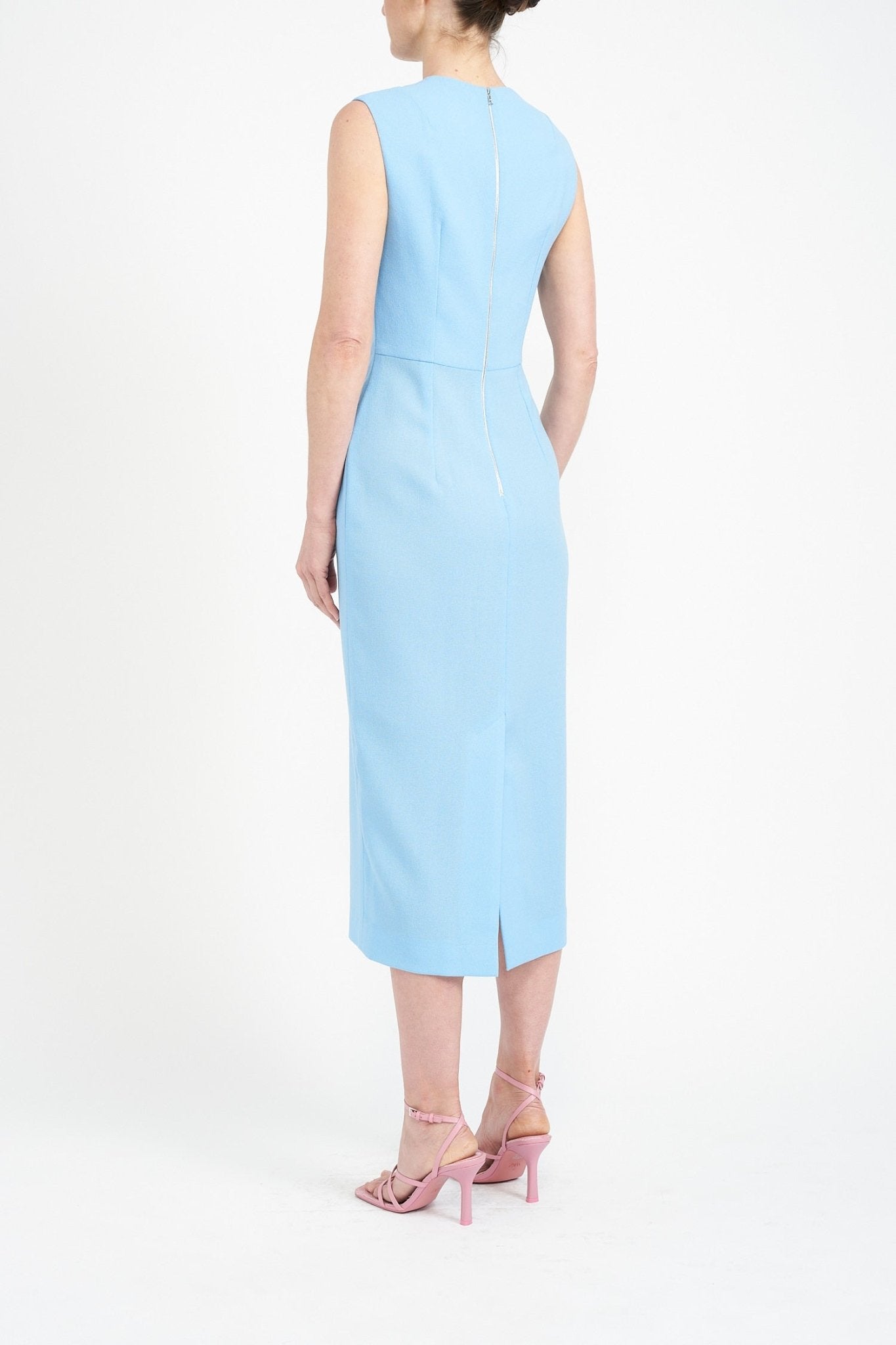 MILA SKY BLUE 100% WOOL DRESS - E.STOTT