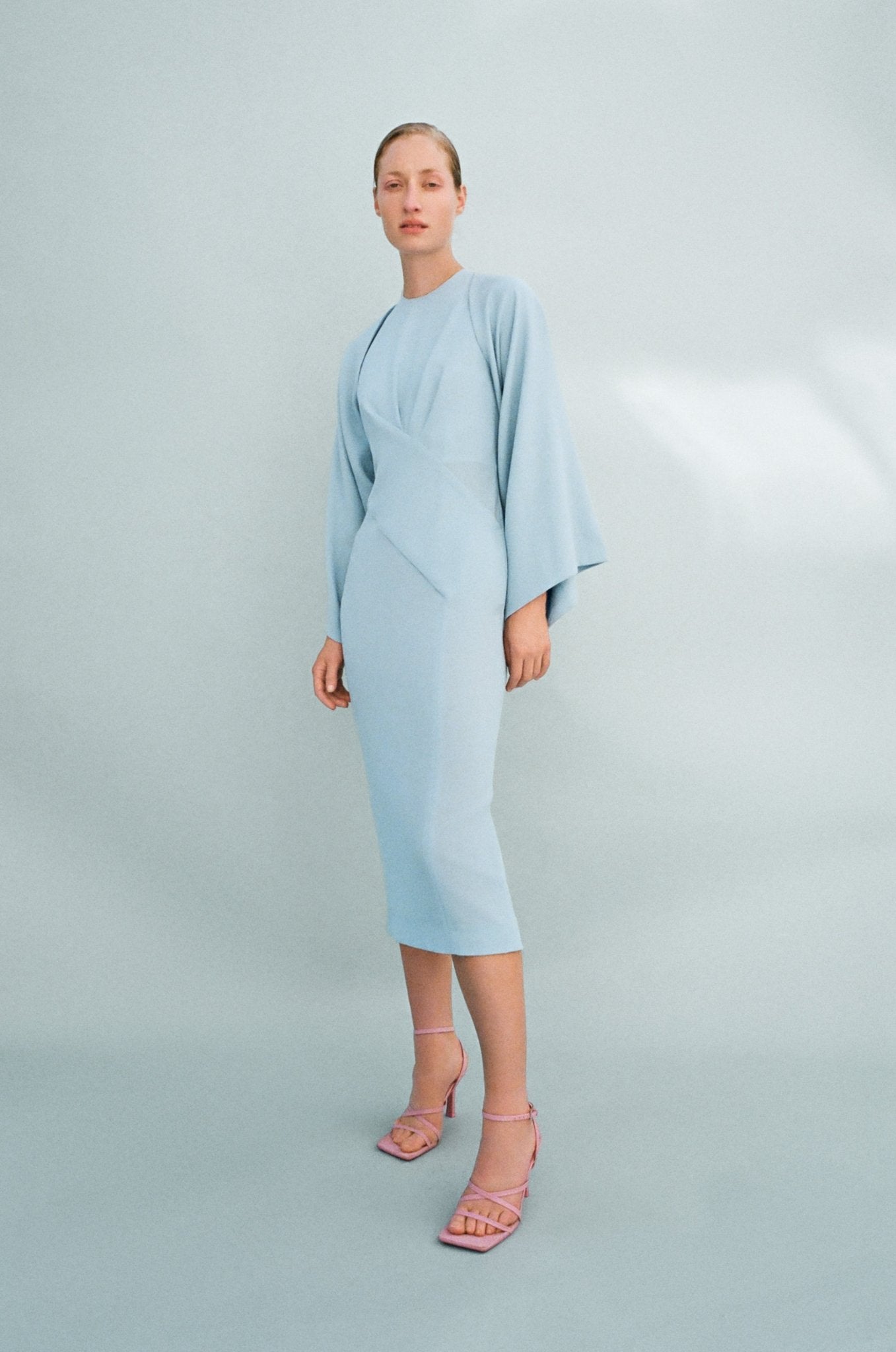 MILA SKY BLUE 100 WOOL DRESS