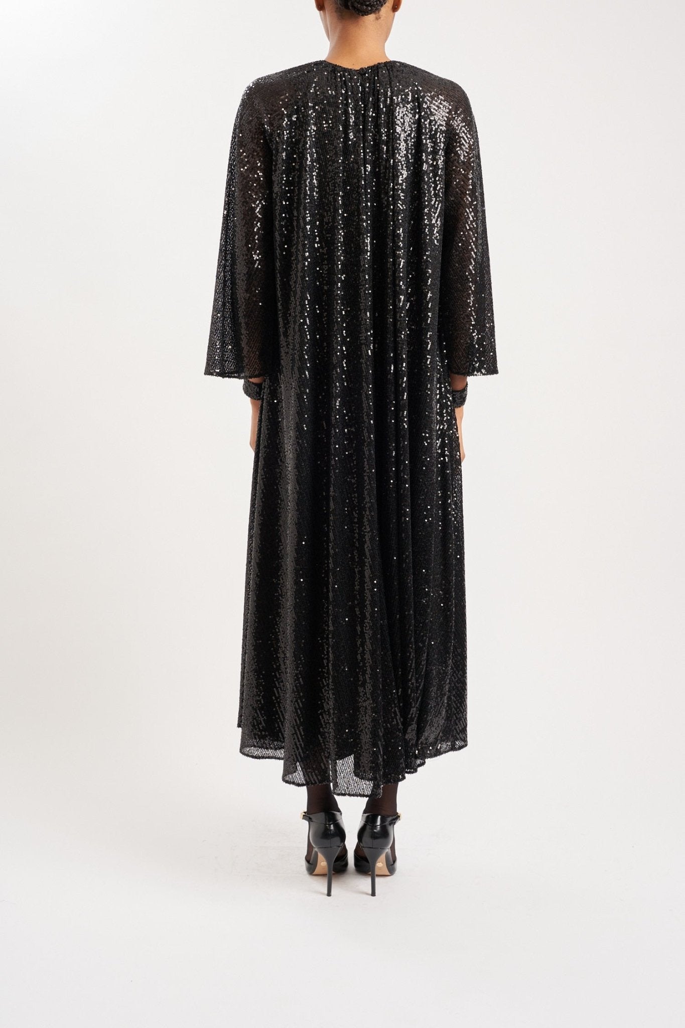 NADIA SUSTAINABLY SOURCED BLACK SEQUIN DRESS DRESS - E.STOTT