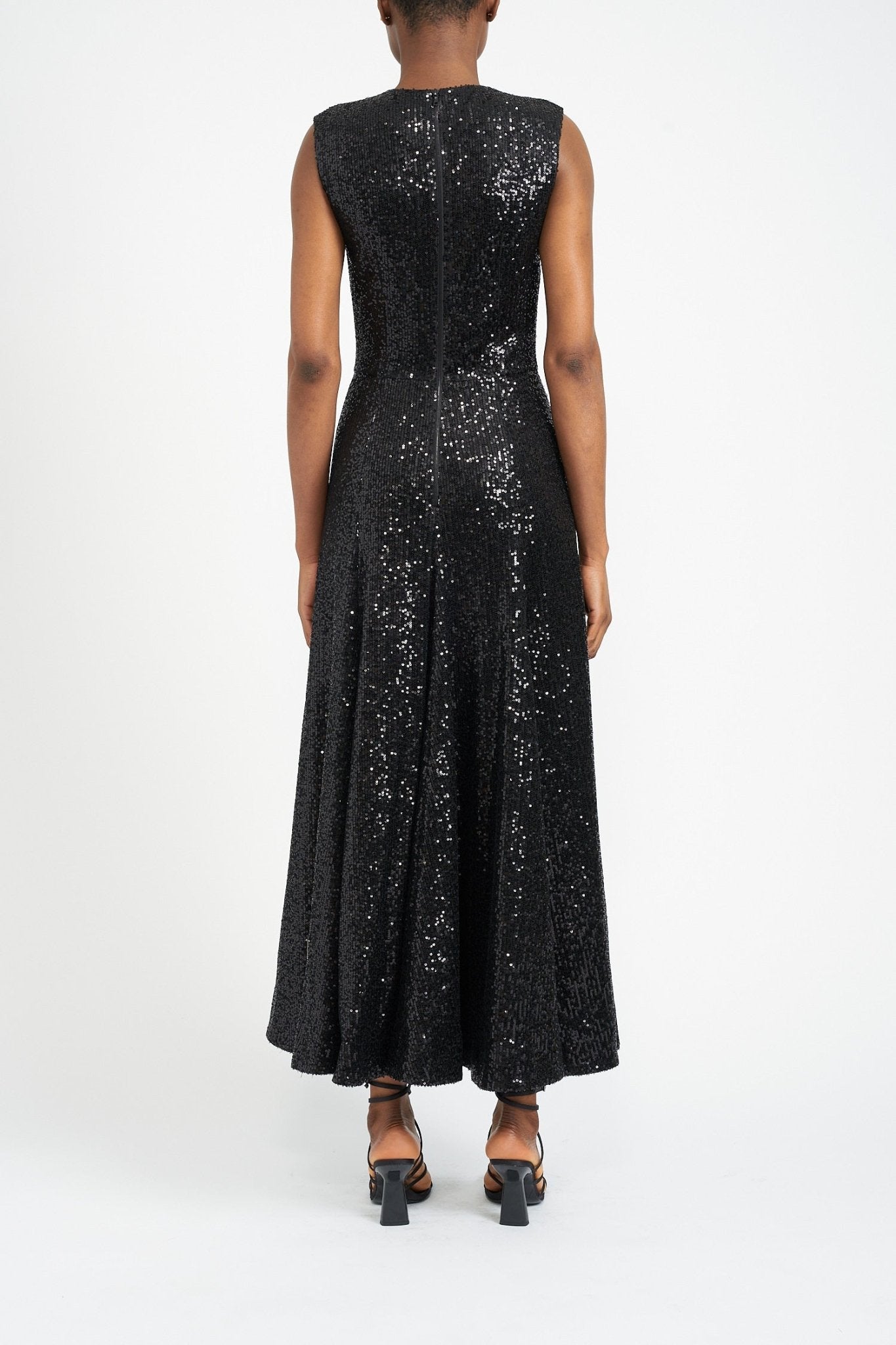 OLIVE END OF LINE BLACK SEQUIN DRESS - E.STOTT