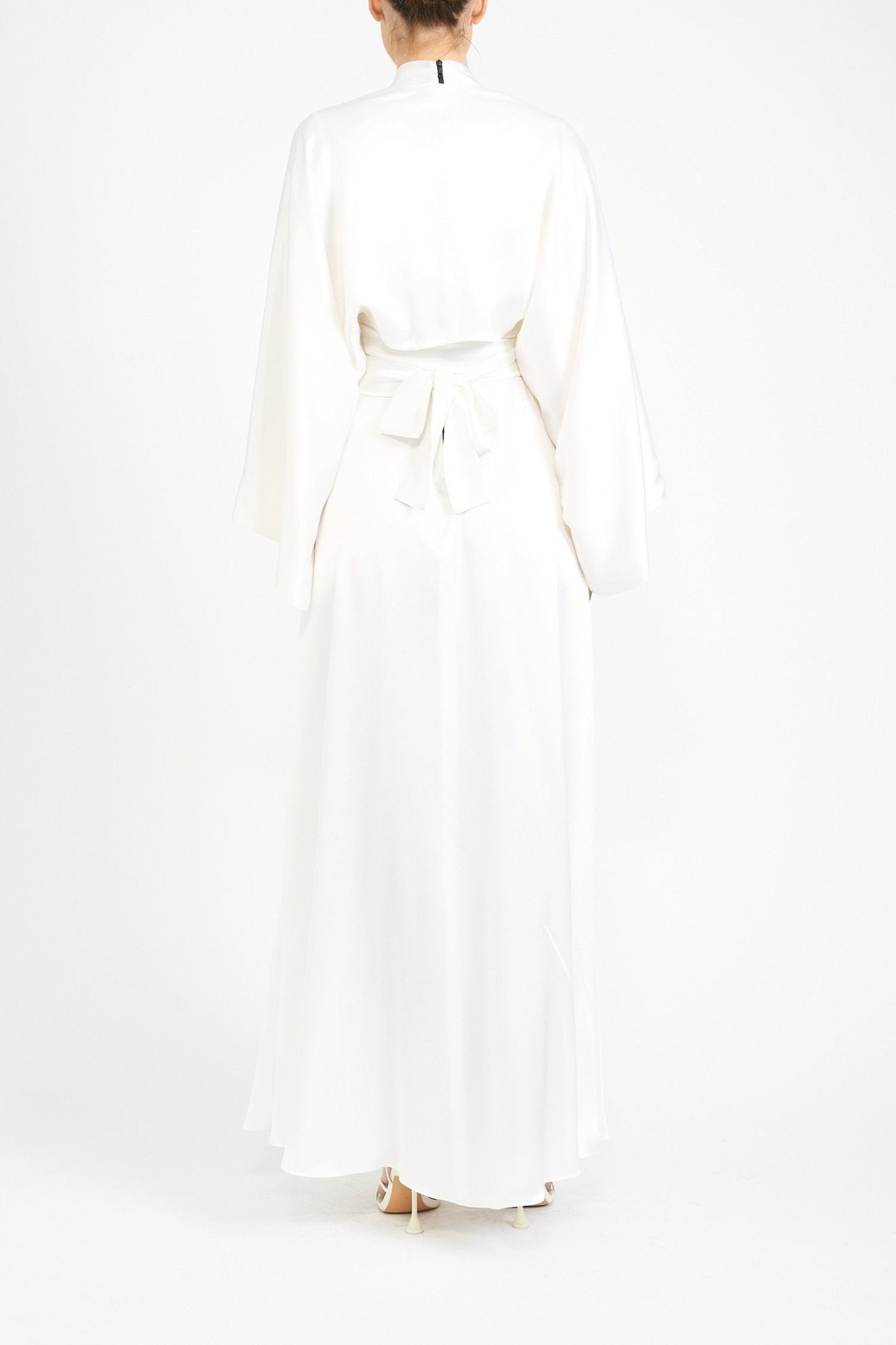 PALOMA LONG OVERLAY - IVORY SILK SATIN - E.STOTT