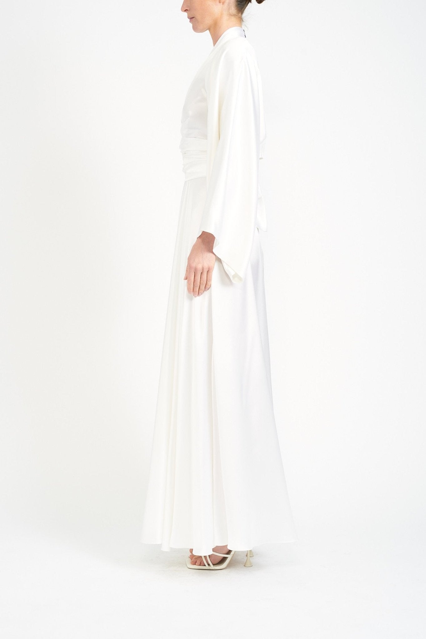 PALOMA LONG OVERLAY - IVORY SILK SATIN - E.STOTT