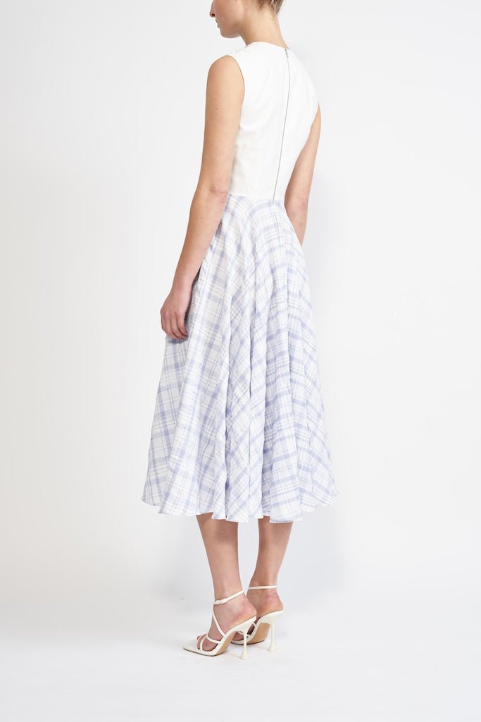 RIVA SUSTAINABLY SOURCED CHECK COTTON DRESS - E.STOTT