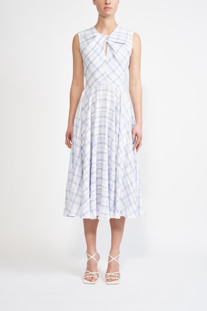 RIVA SUSTAINABLY SOURCED CHECK COTTON DRESS - E.STOTT