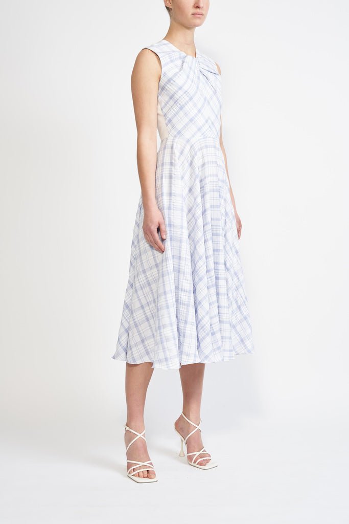 RIVA SUSTAINABLY SOURCED CHECK COTTON DRESS - E.STOTT