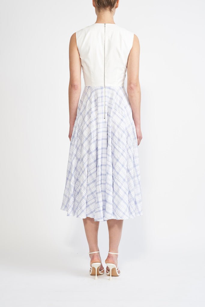 RIVA SUSTAINABLY SOURCED CHECK COTTON DRESS - E.STOTT