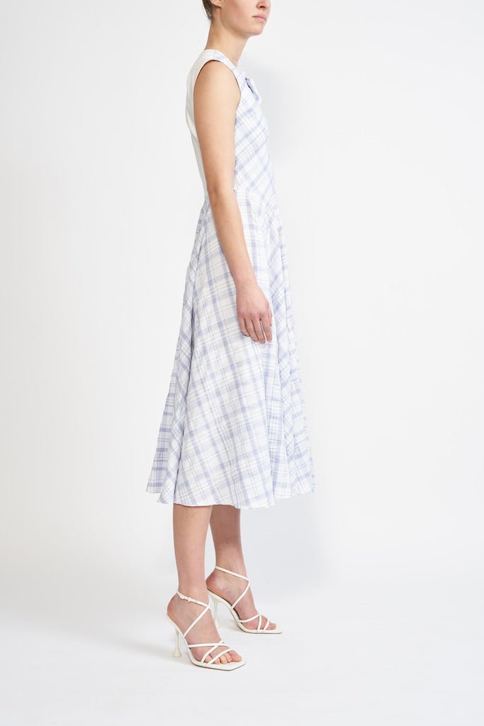 RIVA SUSTAINABLY SOURCED CHECK COTTON DRESS - E.STOTT