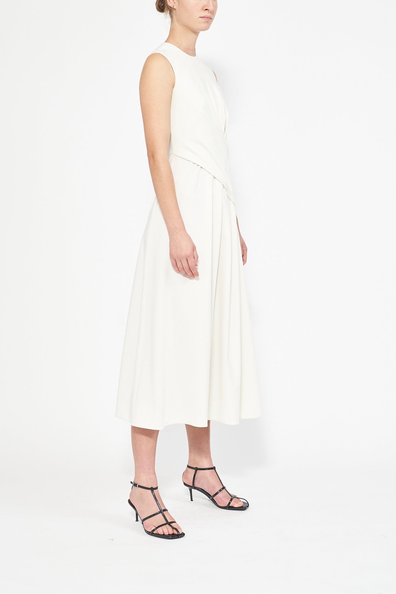 SUSANNAH SUSTAINABLY SOURCED IVORY CADY DRESS - E.STOTT