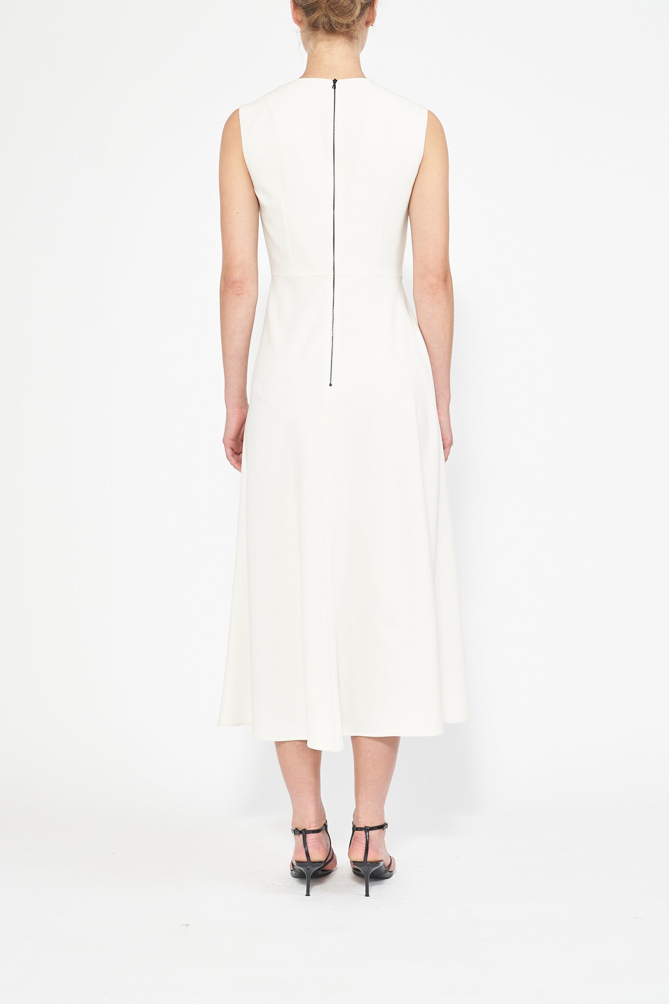 SUSANNAH SUSTAINABLY SOURCED IVORY CADY DRESS - E.STOTT