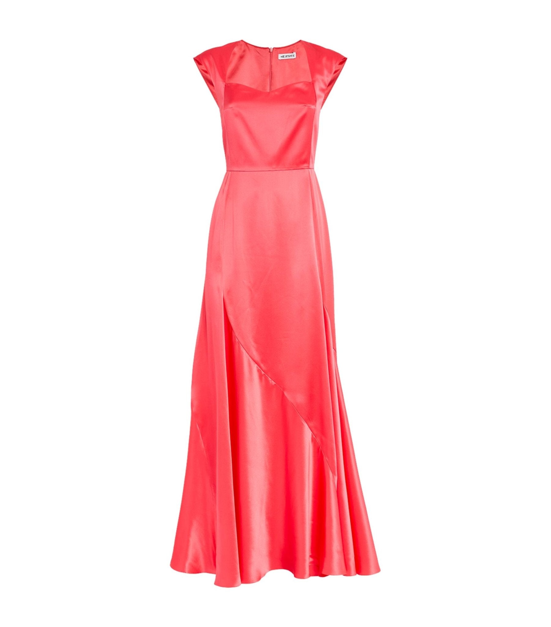 ZOE CORAL SILK SATIN DRESS - E.STOTT